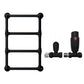 500 x 750mm Charlotte Traditional Matt Black Heated Towel Rail Radiator Central Heating Bathroom Heater 