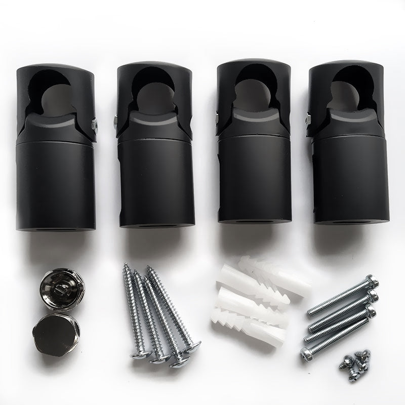  Black Clamp Brackets for Towel Rail Radiators Flat/Curved (19mm, 22mm, 25mm)