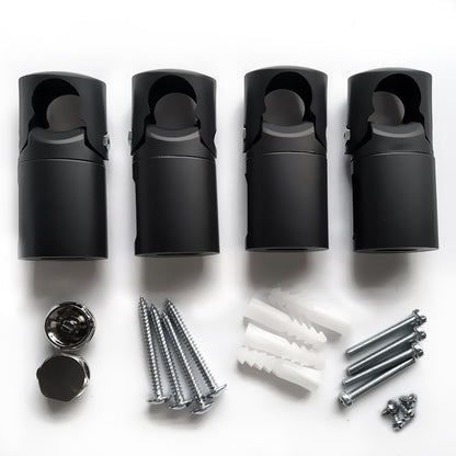  Black Clamp Brackets for Towel Rail Radiators Flat/Curved (19mm, 22mm, 25mm) 