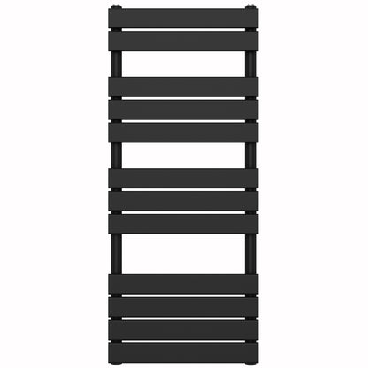  550 x 1200mm Matt Black Heated Towel Rail Radiator – Flat Panel Designer  2216 BTU Central Heating UK 