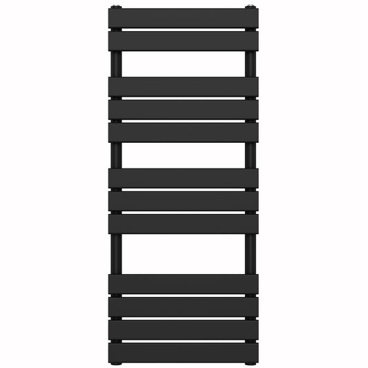 550 x 1200mm Matt Black Heated Towel Rail Radiator – Flat Panel Designer 2216 BTU Central Heating UK 