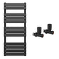550 x 1200mm Matt Black Heated Towel Rail Radiator – Flat Panel Designer  2216 BTU Central Heating UK 