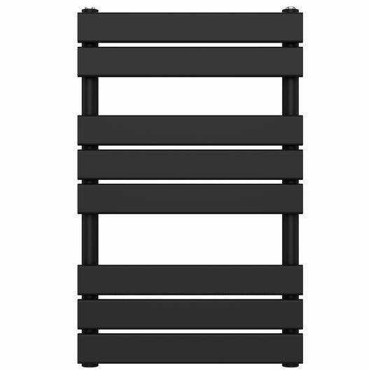 550 x 800mm Matt Black Heated Towel Rail Radiator – Flat Panel Designer  1358 BTU Central Heating UK 