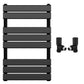 550 x 800mm Matt Black Heated Towel Rail Radiator – Flat Panel Designer  1358 BTU Central Heating UK 