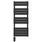 550 x 1200mm Black Electric Heated Towel Rail Radiator – Flat Panel Designer 600W Pre Filled UK 