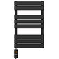550 x 800mm Black Electric Heated Towel Rail Radiator – Flat Panel Designer 400W Pre Filled UK 