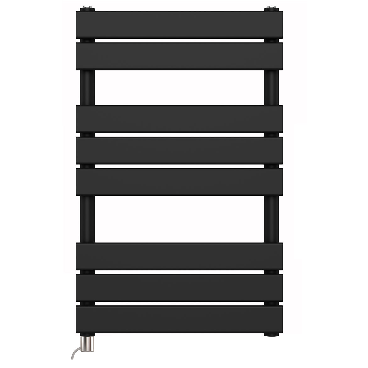  550 x 800mm Black Electric Heated Towel Rail Radiator – Flat Panel Designer 400W Pre Filled UK