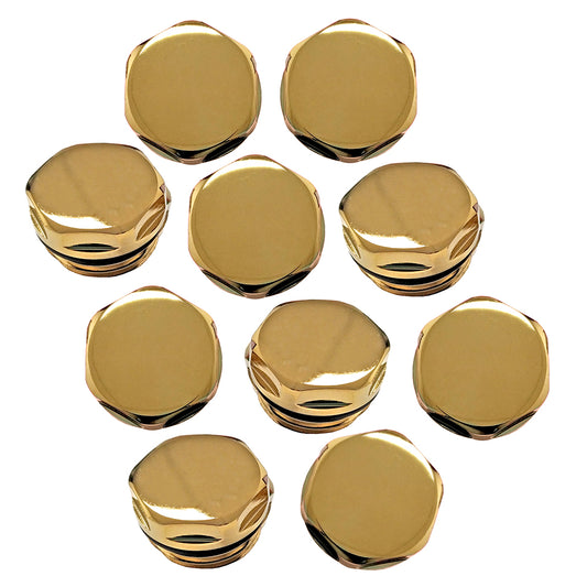 Gold Radiator Blanking Plug 1/2" BSP 15mm – Towel Rail End Cap with O Ring UK (1–10 Pack) 