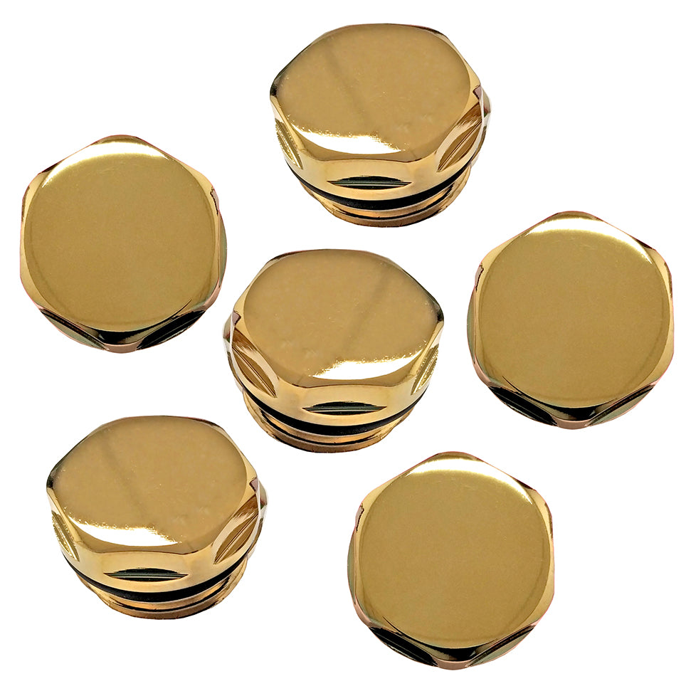  Gold Radiator Blanking Plug 1/2" BSP 15mm – Towel Rail End Cap with O Ring UK (1–10 Pack)