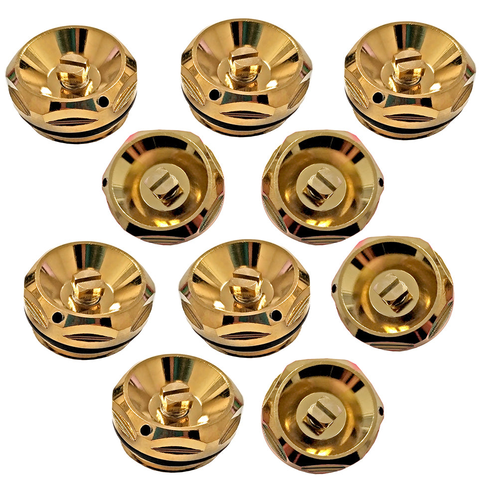  Gold Radiator Bleed Valve 1/2" BSP 15mm – Air Vent for Towel Rail UK (1–10 Pack)