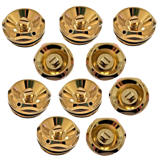 Gold Radiator Bleed Valve 1/2" BSP 15mm – Air Vent for Towel Rail UK (1–10 Pack) 
