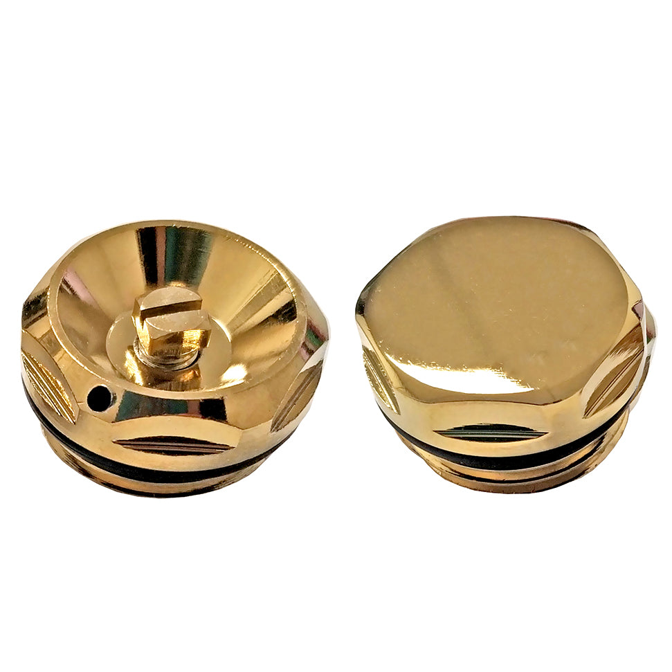  Gold Radiator Blanking Plug + Bleeding Valve Set 15mm For Towel Rails