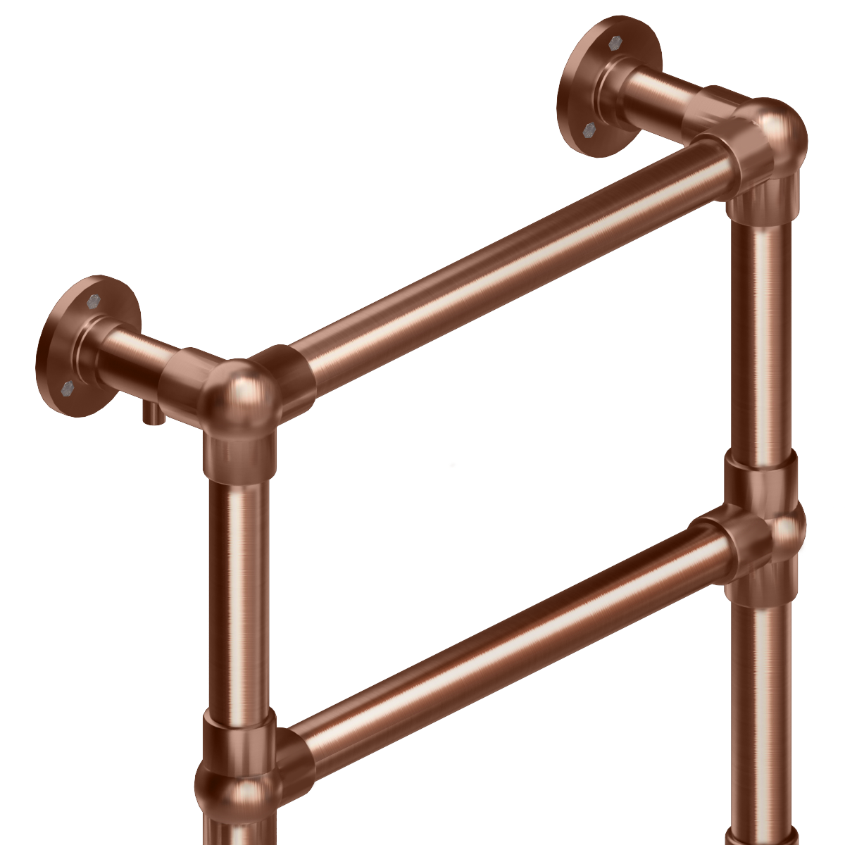  500 x 750mm Brass Electric Heated Towel Rail Radiator Traditional Ladder Bathroom Heater Pre Filled