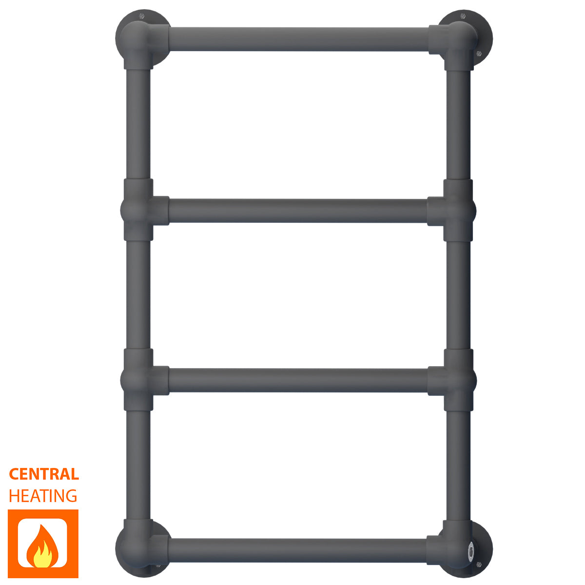  Charlotte - Traditional Heated Towel Rail Radiator - 500 x 750mm - Anthracite Grey