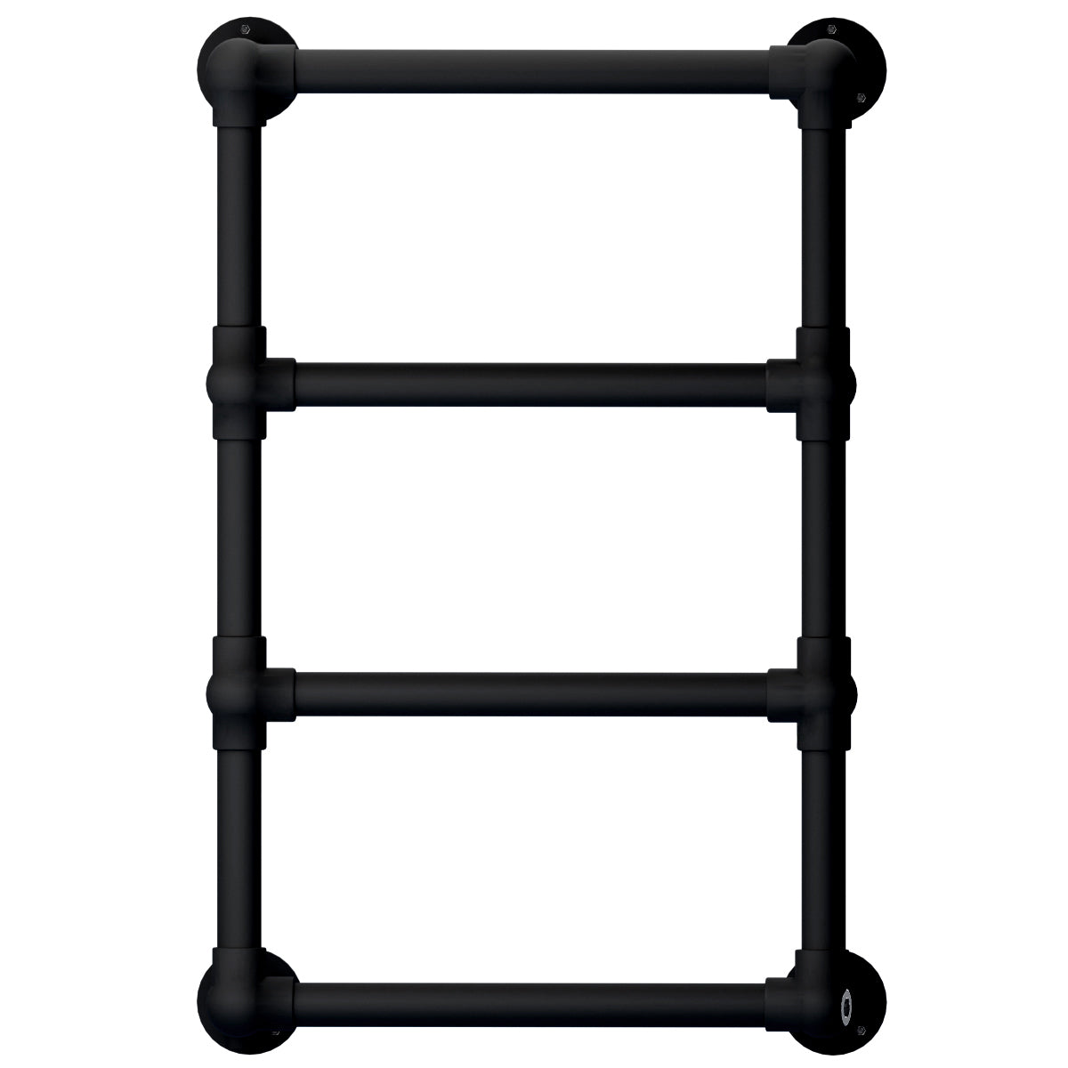  500 x 750mm Charlotte Traditional Matt Black Heated Towel Rail Radiator Central Heating Bathroom Heater