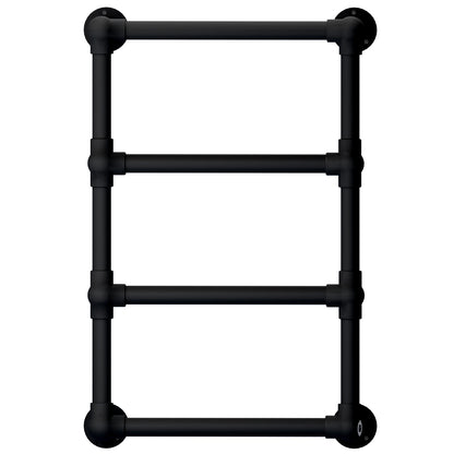  500 x 750mm Charlotte Traditional Matt Black Heated Towel Rail Radiator Central Heating Bathroom Heater 