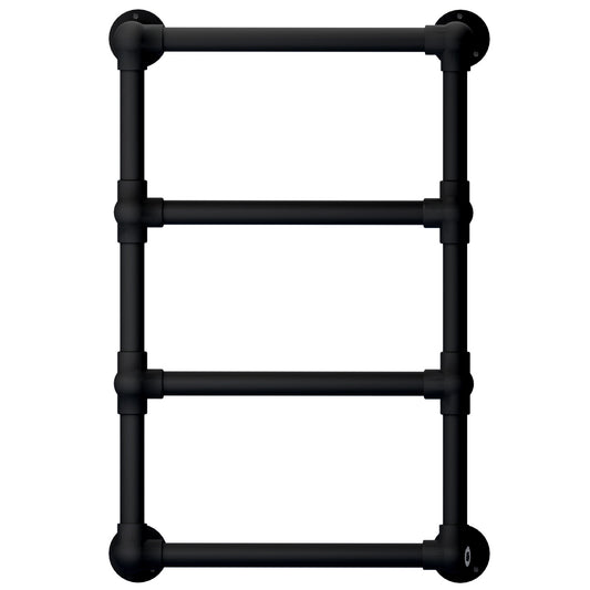 500 x 750mm Charlotte Traditional Matt Black Heated Towel Rail Radiator Central Heating Bathroom Heater 
