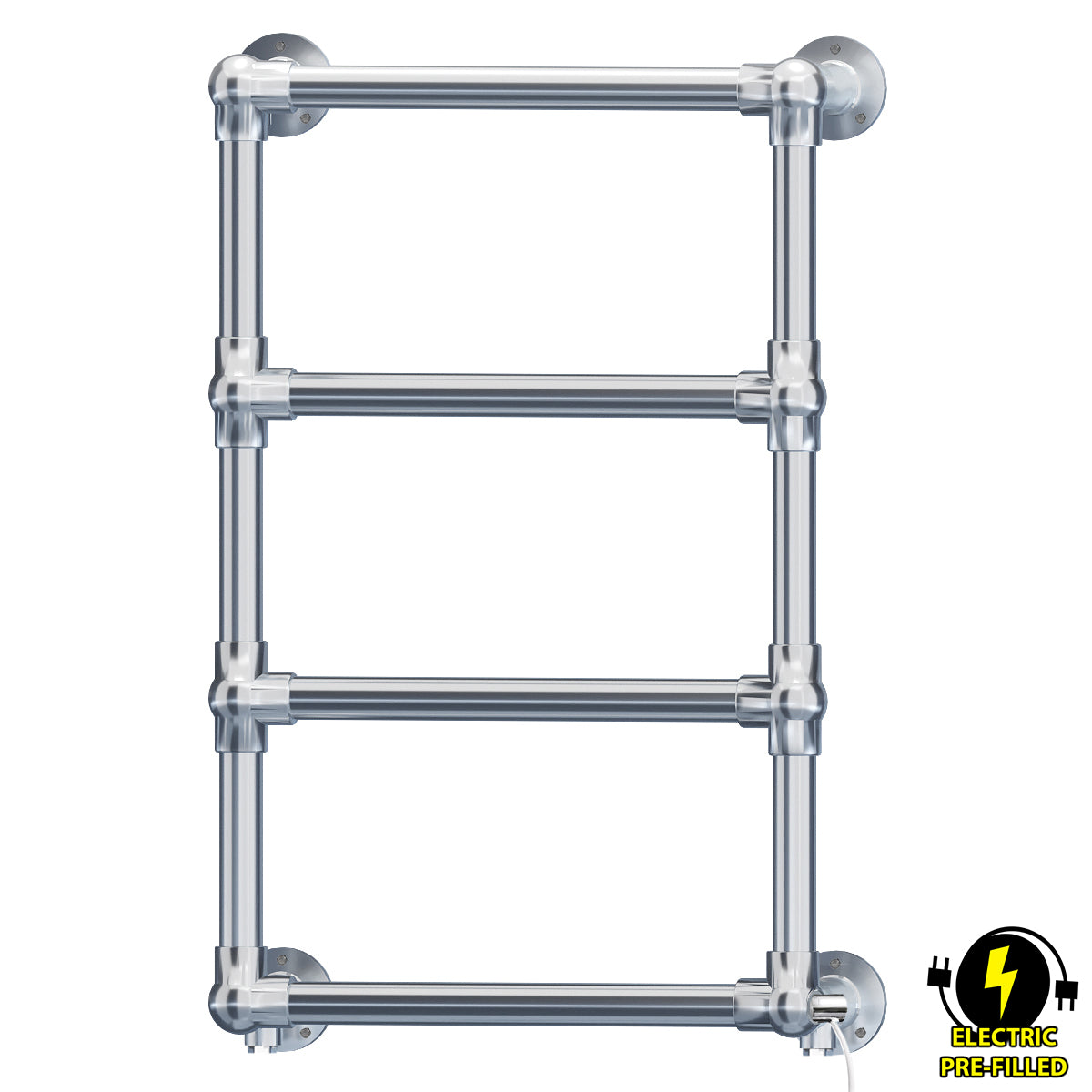  500mm Wide - 750mm High Modern Chrome Electric Towel Rail Radiator Charlotte Designer Bathroom