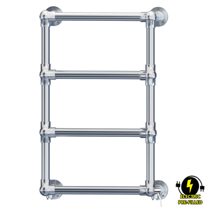  500mm Wide - 750mm High Modern Chrome Electric Towel Rail Radiator Charlotte Designer Bathroom 