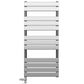 Dual Fuel 550 x 1200mm Flat Panel Chrome Heated Towel Rail Radiator - (incl. Valves + Electric Heating Kit) 
