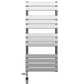 Dual Fuel 550 x 1200mm Flat Panel Chrome Heated Towel Rail Radiator - (incl. Valves + Electric Heating Kit) 
