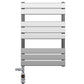 Dual Fuel 500 x 800mm Flat Panel Chrome Heated Towel Rail Radiator - (incl. Valves + Electric Heating Kit) 