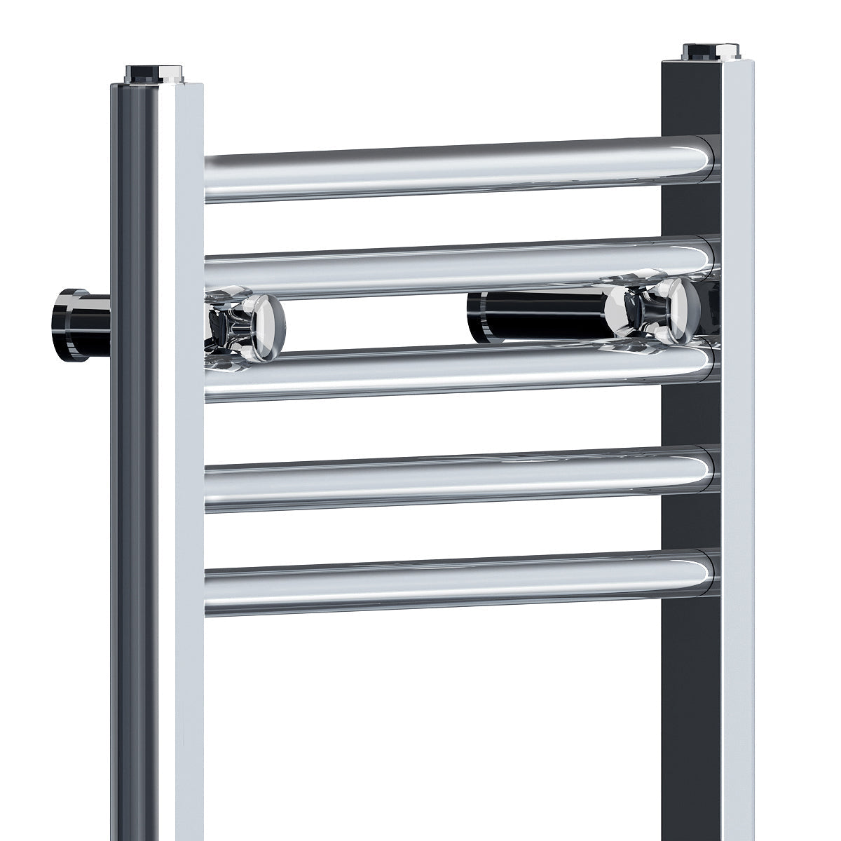  chrome towel rail radiator close up