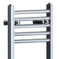 chrome towel rail radiator close up 