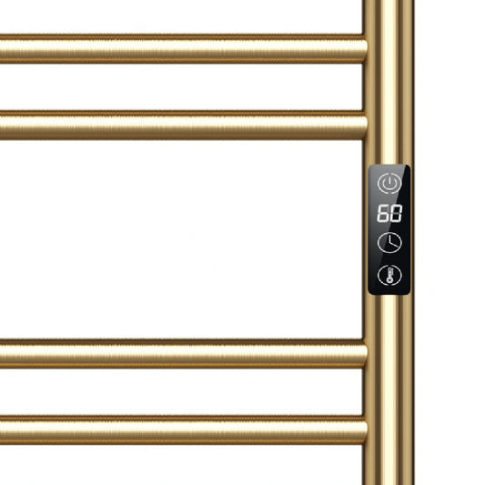 500 x 800mm Brushed Gold Dry Heating Electric Towel Rail Radiator SN Model, Stainless Steel 