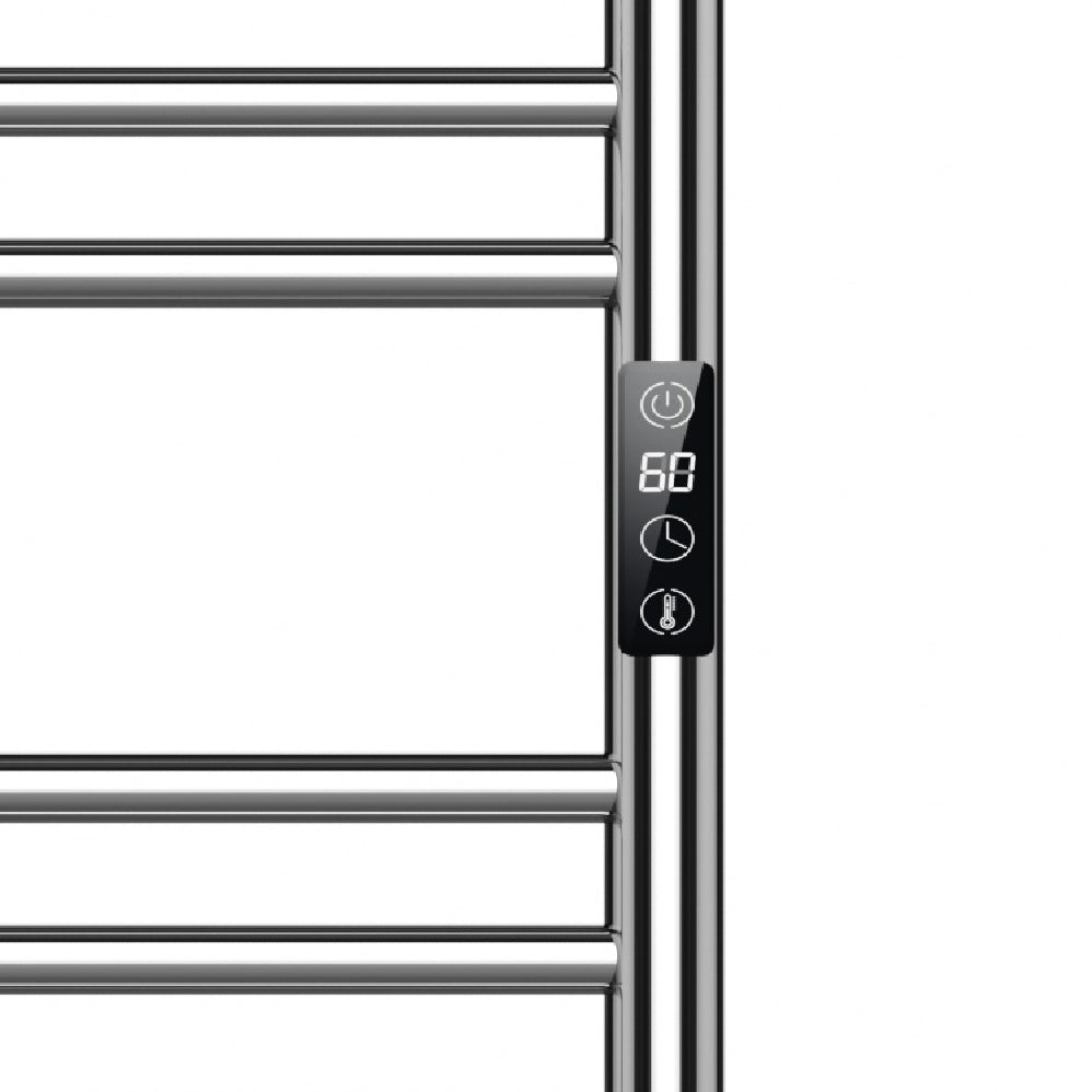  500 x 800mm Chrome Dry Heating Electric Towel Rail Radiator SN Model, Stainless Steel