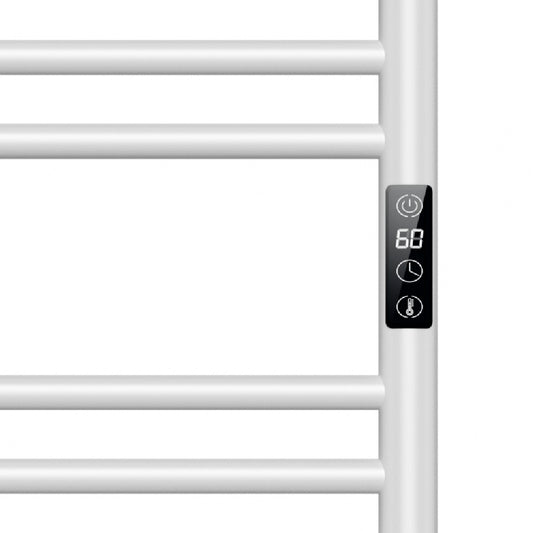 500 x 800mm White Dry Heating Electric Towel Rail Radiator SN Model, Stainless Steel 