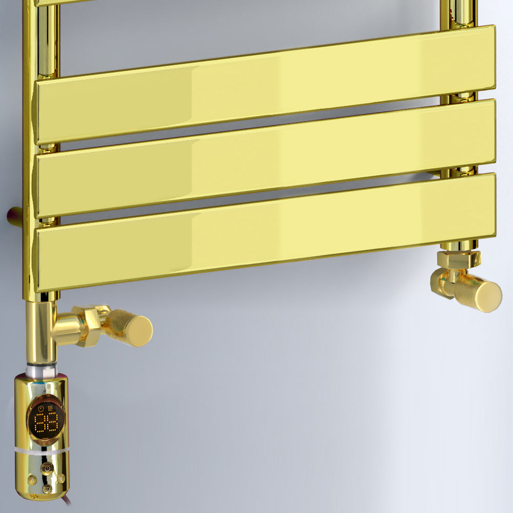500 x 1400mm Dual Fuel Shiny Gold Electric Heated Towel Rail Panel Designer Bathroom Radiator
