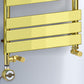 Dual Fuel -500 x 1400mm Straight Gold Panel Heated Towel Rail - (incl. Valves + Electric Heating Kit) 