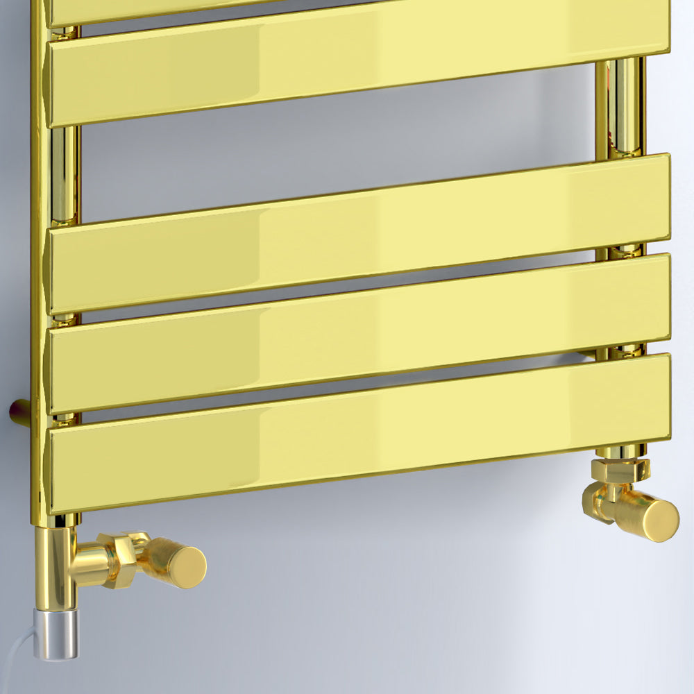 500 x 800mm Dual Fuel Shiny Gold Electric Heated Towel Rail Panel Bathroom Designer Radiator