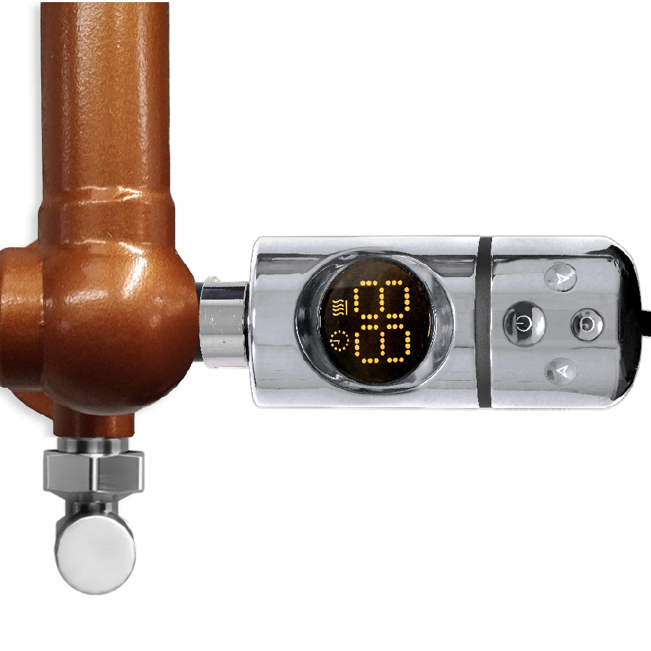  Dual Fuel 500 x 750mm Copper Look Designer Heated Towel Rail - (incl. Valves + Electric Heating Kit)