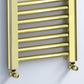 550mm Wide - 1600mm High Shiny Gold Heated Towel Rail Radiator