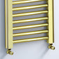 500mm Wide - 800mm High Shiny Gold Heated Towel Rail Radiator 