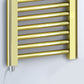 500mm Wide - 1000mm High Shiny Gold Electric Heated Towel Rail Radiator