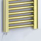 400mm Wide - 1200mm High Shiny Gold Electric Heated Towel Rail Radiator