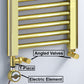 Dual Fuel 400 x 1200mm Shiny Gold Heated Towel Rail Radiator- (incl. Valves + Electric Heating Kit)