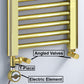 Dual Fuel 550 x 1200mm Shiny Gold Heated Towel Rail Radiator- (incl. Valves + Electric Heating Kit) 