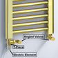Dual Fuel 550 x 1200mm Shiny Gold Heated Towel Rail Radiator- (incl. Valves + Electric Heating Kit) 
