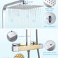 Thermostat Shower System With Square Mixer Set and Rainfall Shower Head 