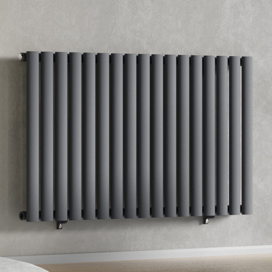 1020mm x 600mm Anthracite Gray Designer Horizontal Single Column Radiator, 2370 BTU