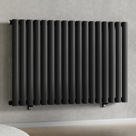 1020mm x 600mm Black Designer Horizontal Single Column Radiator, 2370 BTU