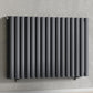 960mm x 600mm Anthracite Gray Designer Horizontal Double Column Radiator, 4147 BTU 