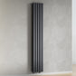 300mm x 1600mm Anthracite Gray Designer Vertical Double Column Radiator, 3291 BTU 