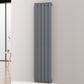 376mm x 1600mm Anthracite Gray Designer Vertical Single Flat Panel Radiator, 2131 BTU 