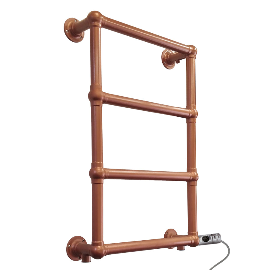 500mm Wide - 750mm Wide Modern Copper Look Electric Towel Rail Radiator Charlotte Designer Bathroom