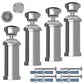 Replacement Mounting Universal Wall Brackets for Heated Towel Rail Radiator Chrome With Bleeding and Blanking Plugs 